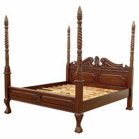 Lit colonial style anglais Chippendale en acajou massif Belfast