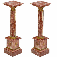 Paire de colonnes en marbre rouge 100 cm style Empire Chamilly