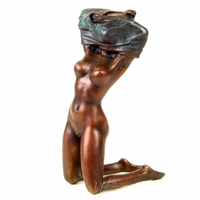 Statue érotique en bronze de femme nue 17 cm