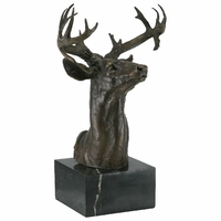 Buste de cerf en bronze 52 cm
