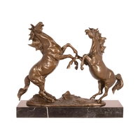 Statue en bronze chevaux cabrés 43 cm
