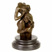 Statue érotique en bronze 2 femmes lesbiennes 18 cm