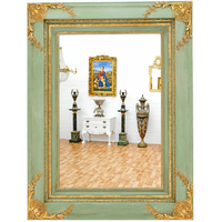Miroir en bois vert et doré 125x95 cm style gustavien Auzers