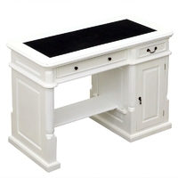 Bureau informatique style anglais en acajou blanc Alford