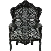 Fauteuil rococo en hêtre noir Stockholm