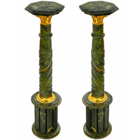 Paire de colonnes en mabre vert 106 cm Bazoches