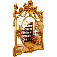 Miroir rococo cadre en bois doré 136x85 cm Chenonceau