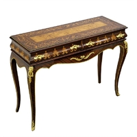 Console style Napoléon III 120 cm en marqueterie noyer et amarante Saumur