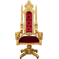 Fauteuil de bureau en acajou doré à têtes de lion Castle