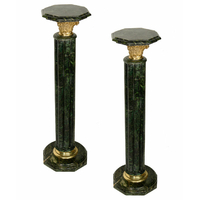 Paire de colonnes en marbre vert 114 cm Colombier