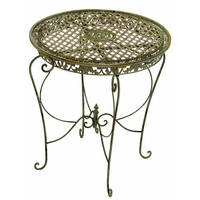 Table en fer forgé vert antique