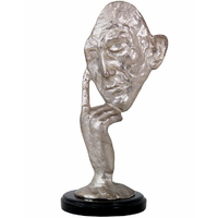 Statue en bronze masque argenté 32 cm