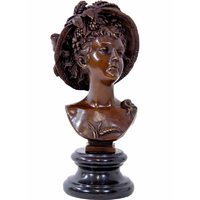 Buste en bronze Femme avec chapeau 26 cm