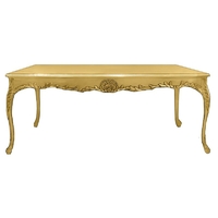 Table de salle à manger baroque en hêtre doré 200x100cm Oslo