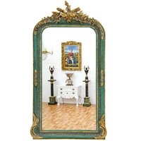 Miroir baroque en bois vert doré 160x88cm Ranville