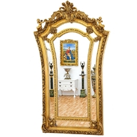 Miroir rococo en bois doré 204x128cm Santucci