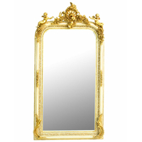 Miroir baroque avec chérubins en bois blanc et doré 160x85cm Prat