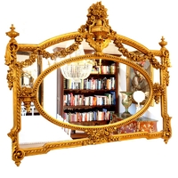 Miroir rococo 132x110cm en bois doré Chambord