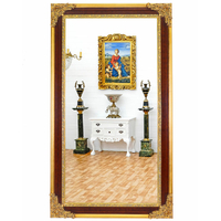 Miroir baroque 212x120cm en bois brun et doré Fayet