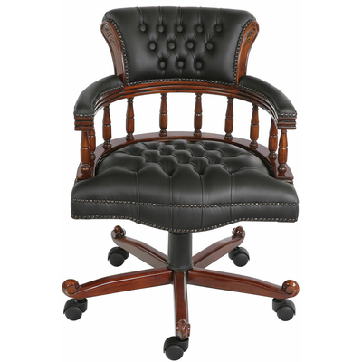 Fauteuil-bureau-Chesterfield-noir