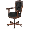 Fauteuil de bureau victorien en acajou Chesterfield noir Preston