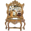 Console baroque royale en hêtre doré style Louis XV Chantilly