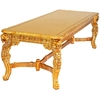 Table repas royale à têtes de lion 260x110cm en acajou massif doré Bolton