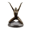 Statue érotique en bronze femme nue agenouillée 25 cm
