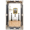 Miroir baroque cadre en bois noir et argent 150x90 cm Ferrières