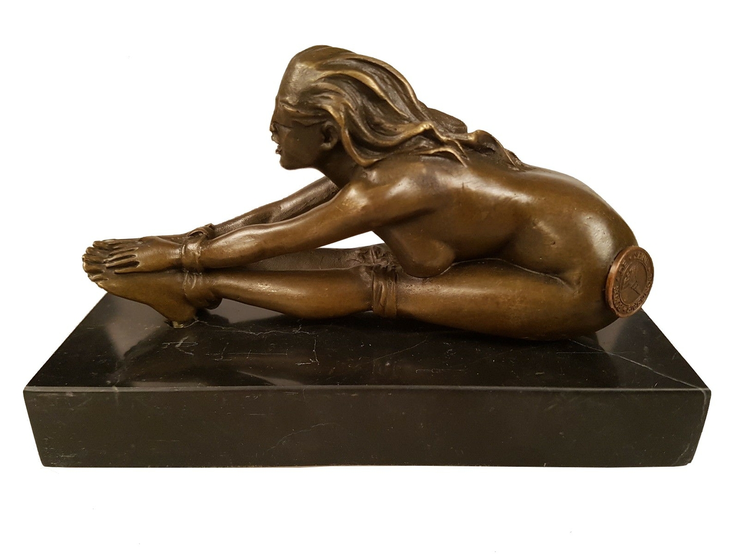 Statue érotique deux femme nues en bronze 14 cm