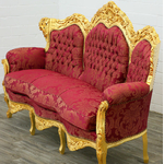 Canape-baroque-dore-rouge-a