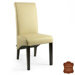 Chaise-cuir-vachette-beige-mocca