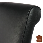 Chaise-cuir-pleine-fleur-noir-e