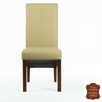 Chaise-cuir-vachette-beige
