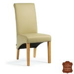 Chaise-cuir-vachette-beige