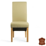 Chaises-cuir-vachette-beige-a