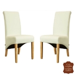 chaises-cuir-vachette-creme-a