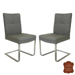 chaises-cuir-vachette-gris