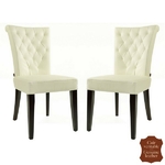 Chaises-cuir-capitonne-blanc