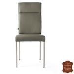 Chaise-cuir-veritable-gris-a