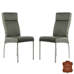 Chaises-cuir-veritable-gris