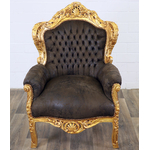 Fauteuil-baroque-marron-dore
