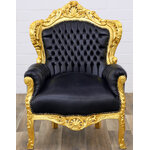 Fauteuil royal dore noir