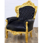 Fauteuil royal dore noir-a