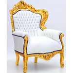 Fauteuil-rococo-dore-blanc-a