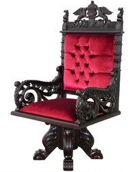 Chaise De Bureau Tournante Visiteur Style Chesterfield Cuir Acajou - Palazzo INT