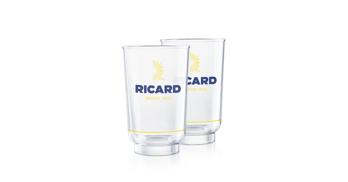 Lot Ricard : Bac à Glaçons Et 2 Verres Demi-soleil En Verre, Neufs
