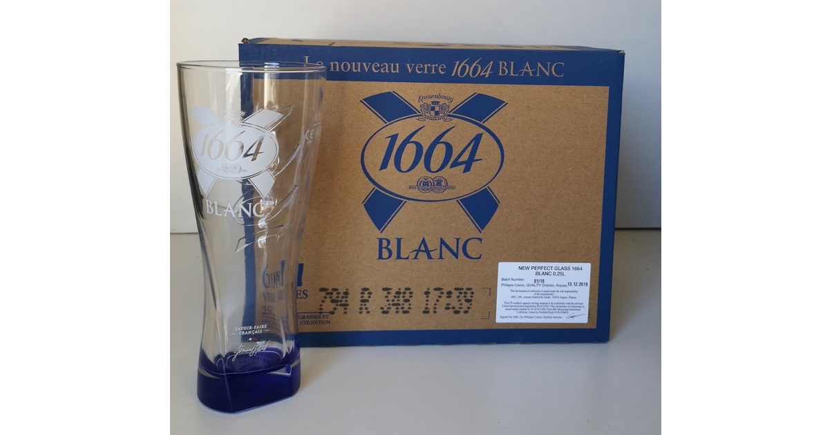 6 verres à bière Kronenbourg 1664 50cl neuf - Arts de la table