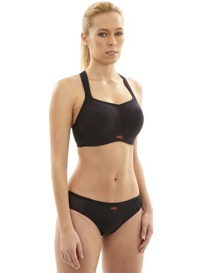 SOUTIEN GORGE SANS ARMATURES REMBOURRE EN MICROFIBRE NOIR REF 7341 PANACHE SPORT PANCHE LINGERIE
