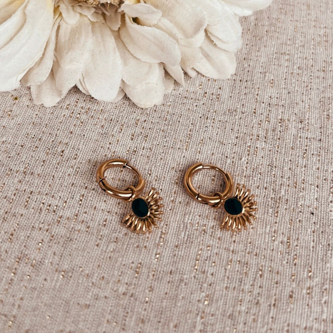 Boucles mini créoles éventail